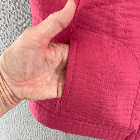 Talbots Jacket Womens Small Petite Pink Vest Quilted Sleeveless Full Zip Pocket - Picture 5 of 11